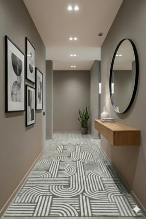 Kaymaz Tabanlı Kesme  Salon Koridor Mutfak Yatak Odası Halısı 3012 GRİ