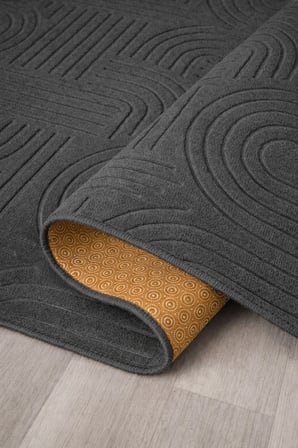 Kaymaz Tabanlı Kesme  Salon Koridor Mutfak Yatak Odası Halısı 3017 ANTRASİT
