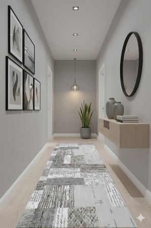 Kaymaz Tabanlı Kesme  Salon Koridor Mutfak Yatak Odası Halısı 3019 KAHVE