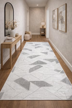 Kaymaz Tabanlı Kesme  Salon Koridor Mutfak Yatak Odası Halısı 3023 GRİ
