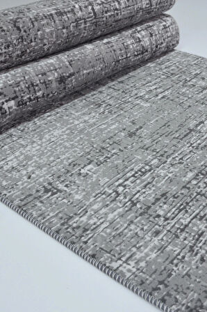 Kaymaz Tabanlı Kesme Kabartmalı Salon Koridor Mutfak Halısı5002A Antrasit