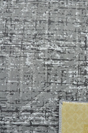 Kaymaz Tabanlı Kesme Kabartmalı Salon Koridor Mutfak Halısı5002A Antrasit