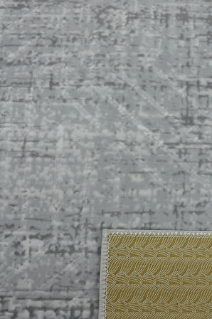 Kaymaz Tabanlı Kesme Kabartmalı Salon Koridor Mutfak Halısı5002G Gri