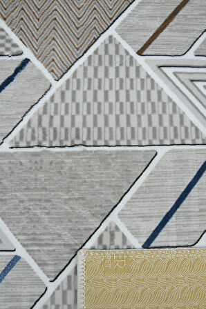 Kaymaz Tabanlı Kesme Kabartmalı Salon Koridor Mutfak Halısı5017G Gri