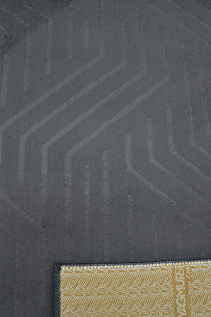 Kaymaz Tabanlı Kesme Kabartmalı Salon Koridor Mutfak Halısı5025A Antrasit