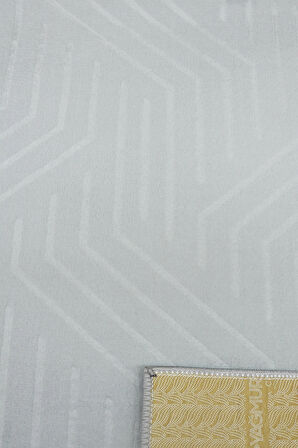 Kaymaz Tabanlı Kesme Kabartmalı Salon Koridor Mutfak Halısı 5025G Gri