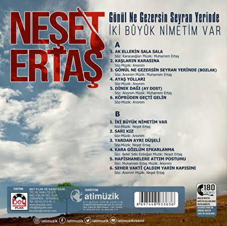 Neşet Ertaş Gönül Ne Gezersin Seyran Yerinde/ Iki Büyük Nimetim Var - Plak