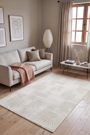 Bohem Krem Emboss Premium Seri Kaymaz Taban Jel Taban Halı Yolluk Antre Hol Salon Mutfak Halısı