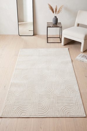 Bohem Krem Emboss Premium Seri Kaymaz Taban Jel Taban Halı Yolluk Antre Hol Salon Mutfak Halısı