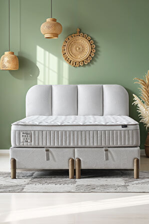 Bohem Prime Çift Kişilik Konfor Seti – Pocket Yaylı Yatak + Sandıklı Baza + Başlık