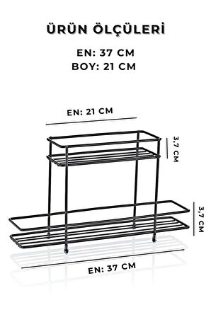 Paslanmaz Metal 2 Katlı Çok Amaçlı Baharatlık Düzenleyici Stant