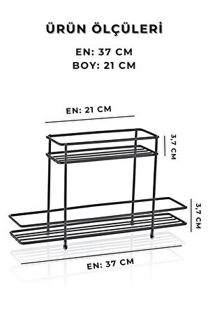 Metal Standlı Daisy 8'li Kendinden Kaşıklı Cam Baharatlık Seti 300 ml Etiket Hediyeli