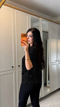 Kısa Kollu Bısıklet Yakalı Dantel Detaylı Vıskon ıkı ıplık Bluz
