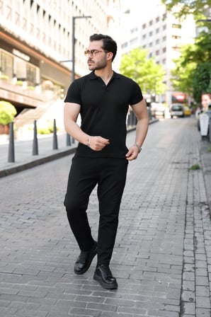 Erkek Kısa Kollu Yakalı Tişört