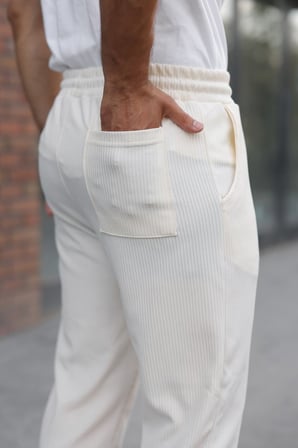 Erkek Fitilli Beli Lastikli Rahat Pantolon