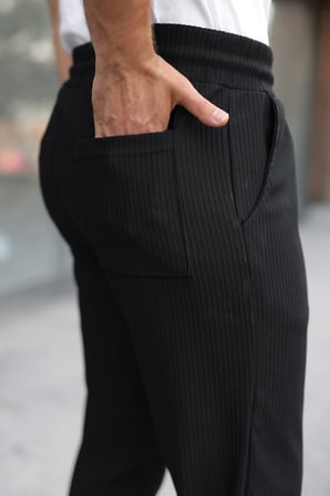 Erkek Fitilli Beli Lastikli Rahat Pantolon