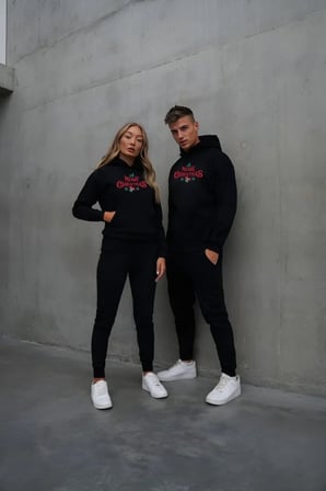 Yılbaşı Merry Christmas Baskılı Oversize Kapüşonlu Sweatshirt Hoodie - Siyah