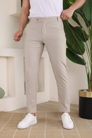 Erkek Slim Fit Dilli Kumaş Pantolon