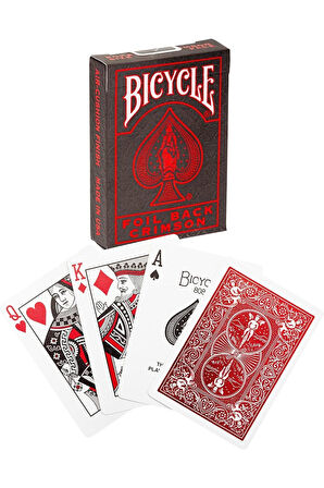 Bicycle Rider Back Crimson Luxe Foil Back Metalluxe Kırmızı Oyun Kağıdı iskambil Kartları Destesi