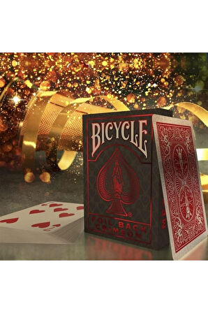 Bicycle Rider Back Crimson Luxe Foil Back Metalluxe Kırmızı Oyun Kağıdı iskambil Kartları Destesi