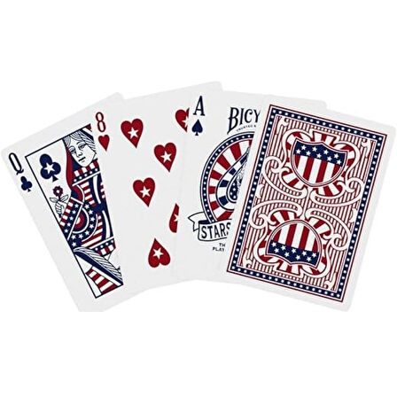 Bicycle Stars and Stripes Yıldızları ve Çizgileri Premium Oyun Kağıdı iskambil Kartları Destesi