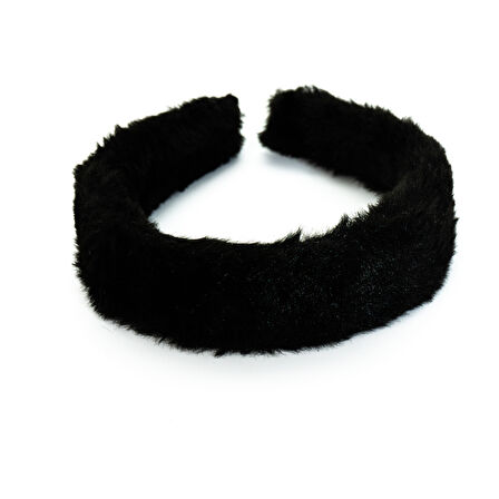 Biem Düz Peluş Taç Siyah