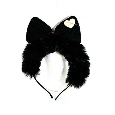 Biem peluş Fiyonklu Taç Siyah