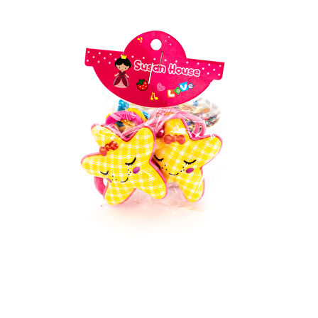 Biem Yıldız Lastik Toka Sarı Pembe