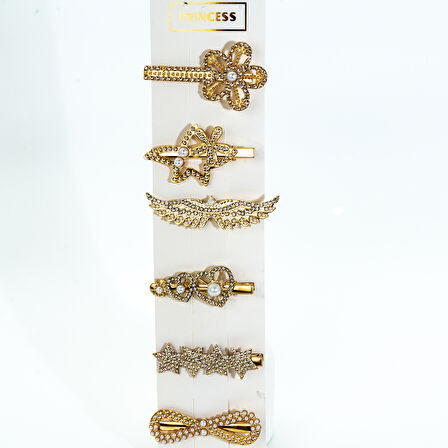 Biem İncili Çıtçıt Yan Toka Set 4