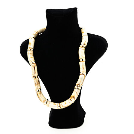 Biem Kemik Krem Kolye