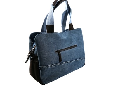 Biem Koyu Mavi-Kahve Denim Salaş-Retro Taş Trok Döşemeli Çok Gözlü Çanta
