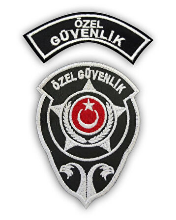 Özel Güvenlik Arması, Özel Güvenlik Yönetmeliğe Uygun, Nakış Desenli, 4'lü