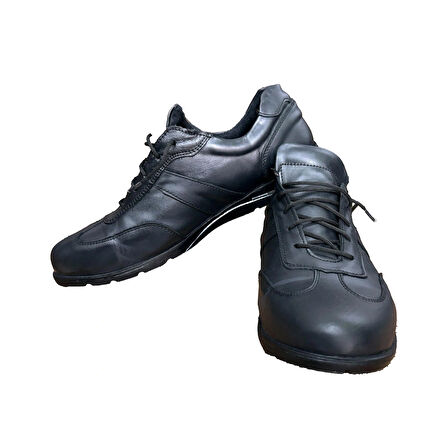 Özel Güvenlik Şartnamesine uygun, Ortopedik Siyah Deri Ayakkabı, Özel Güvenlik Ayakkabı