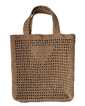 Doğal Hasır Plaj Çantası – Bohem Tarz, Yazlık El Yapımı Model