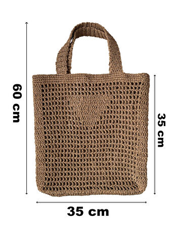 Doğal Hasır Plaj Çantası – Bohem Tarz, Yazlık El Yapımı Model