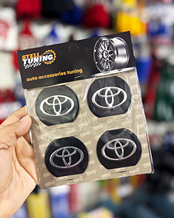 Universal Araç Uyumlu, Toyota Jant Göbeği Arması, Sticker 4'lü Set 60mm
