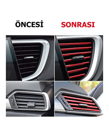 Tüm Araçlara Uyumlu, Evrensel U-Şekilli Araba Klima Çıkışı Dekoratif Yumuşak Şerit Aksesuarları