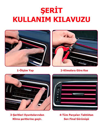 Tüm Araçlara Uyumlu, Evrensel U-Şekilli Araba Klima Çıkışı Dekoratif Yumuşak Şerit Aksesuarları