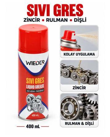 Sıvı Gres Sprey 400 ml – Zincir, Rulman ve Dişli Yağlayıcı