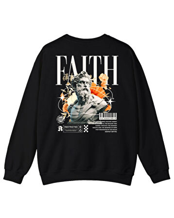 Baskılı Unisex, Sıfır Yaka Regular Sweatshirt