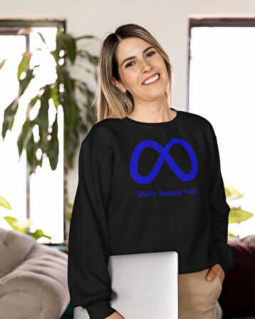 Yazılımcılara Özel Meta Baskılı Sweatshirt, Unisex, Regular Kesim