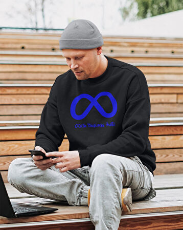 Yazılımcılara Özel Meta Baskılı Sweatshirt, Unisex, Regular Kesim