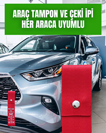 LW Tasarımlı, Kırmızı Renk Yüksek Kalite Tampon & Çeki ipi, 2'li Paket