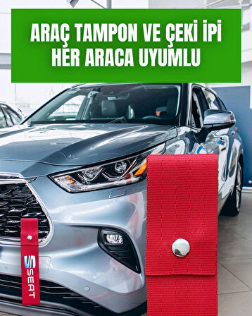 Seat Tasarımlı, Kırmızı Renk Yüksek Kalite Tampon & Çeki ipi, 2'li Paket