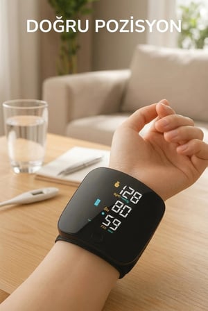 Bilekten Tansiyon Ölçer Dijital Türkçe Sesli Renkli LCD Ekranlı Şarjlı Tansiyon Aleti