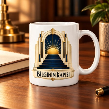 Bilginin Kapısı Tasarımlı Porselen Kupa - MODEL 683