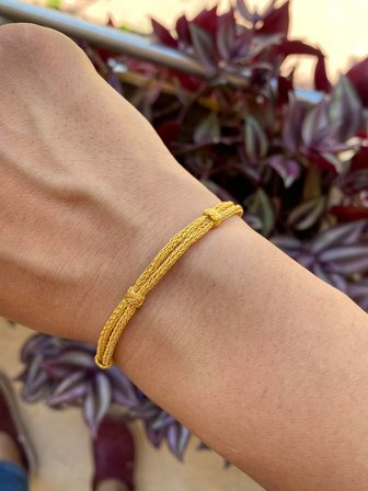 Çift Zincir Gümüş Kazaziye Gold Bileklik