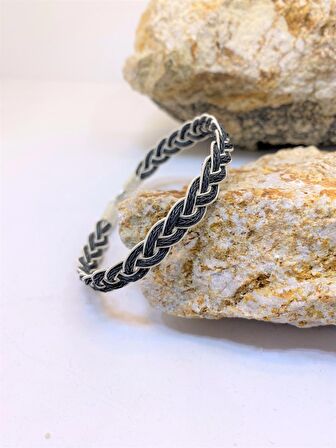 Gümüş Kazaziye Örgü Bileklik