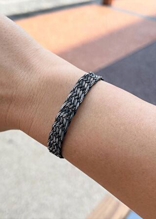 Gümüş Kazaziye El Örgüsü Gümüş Bileklik BIL2004