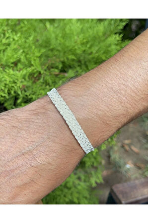 Kazaziye El Örgüsü Gümüş Bileklik BIL2017